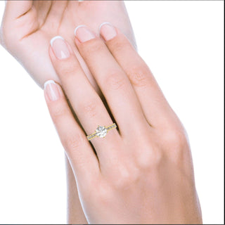 14k white gold 6 prong channel set baguette engagement ring