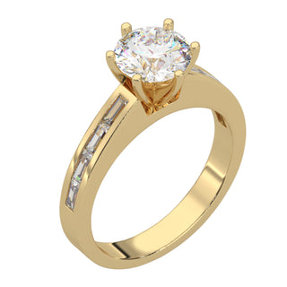 Marquise Diamond 14k Yellow Tapering Channel Set Engagement Ring