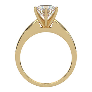 14k white gold 6 prong channel set baguette engagement ring