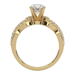 14k white gold triple shank engagement set