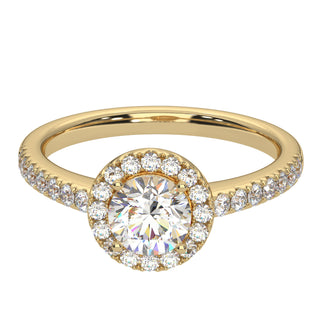 14k white gold halo engagement ring