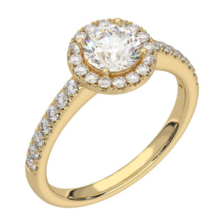 14k white gold halo engagement ring