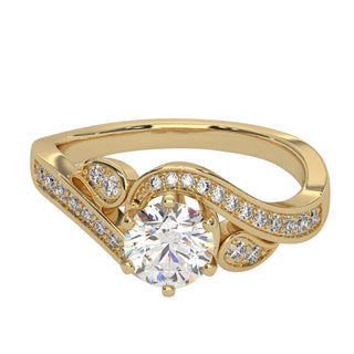 14k white gold with twist shank engagement ring