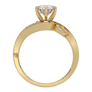 14k white gold with twist shank engagement ring