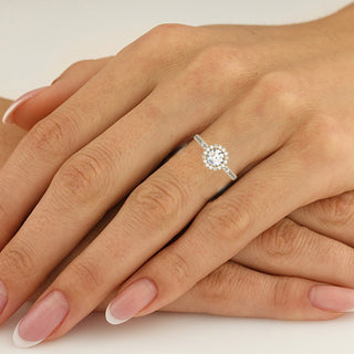 14k white gold halo engagement ring